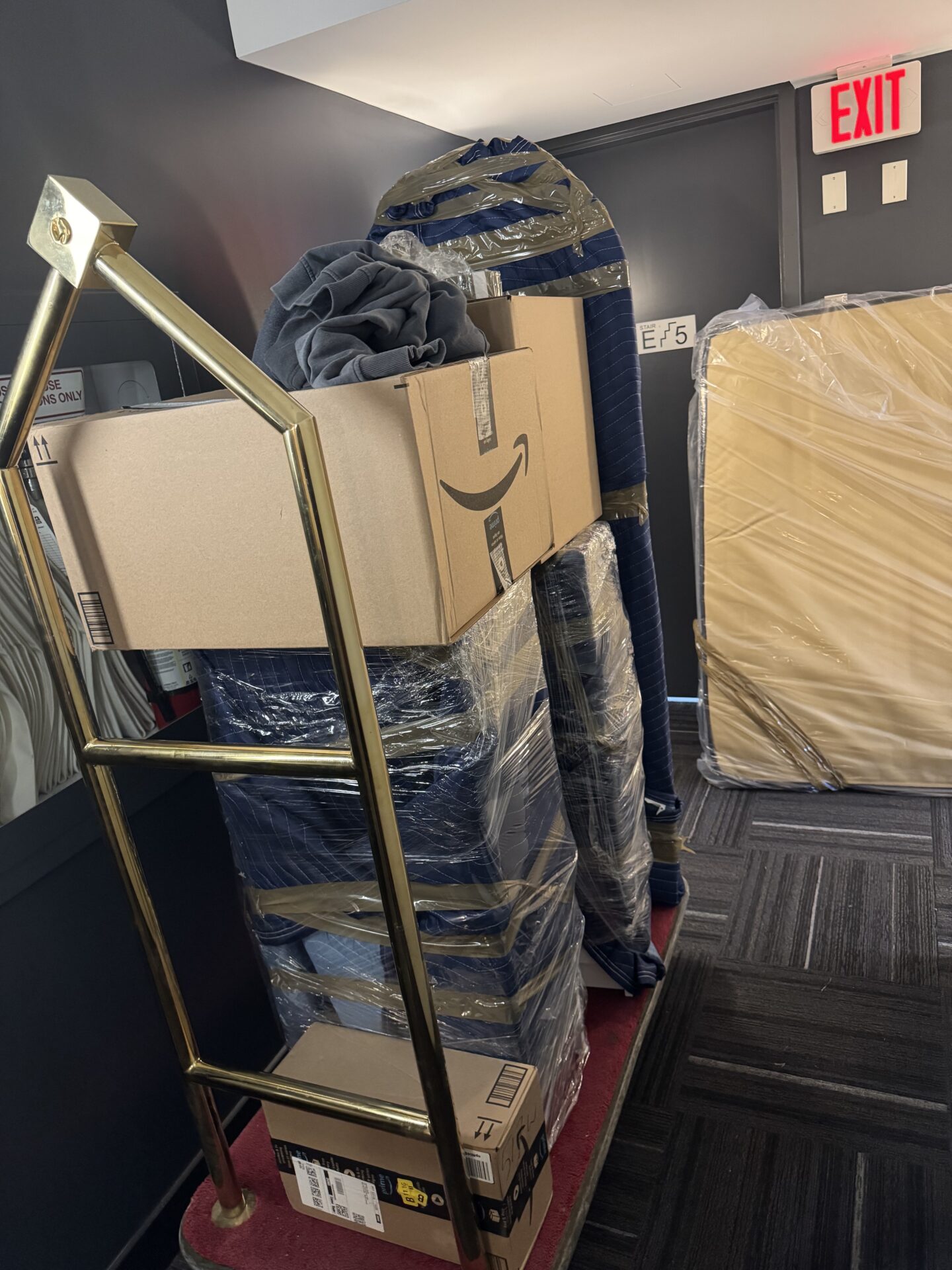 Ecoway Movers Collingwood crew executing condo move with elevator coordination and Certificate of Insurance compliance at Blue Mountain Village resort property